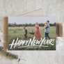 Retro Typography Photo Overlay Happy New Year Post Holiday Postcard