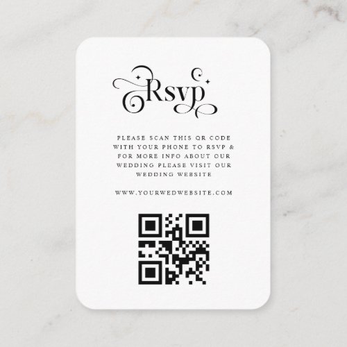 Retro Typography Photo Wedding Website Online RSVP Enclosure Card