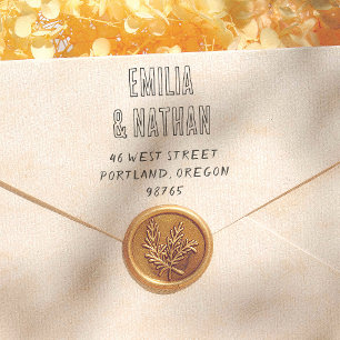 Retro Typography Quirky Wedding Return Address Self-inking Stamp