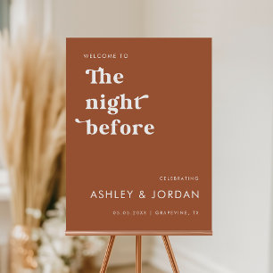 Retro Typography Rehearsal Dinner Welcome Sign