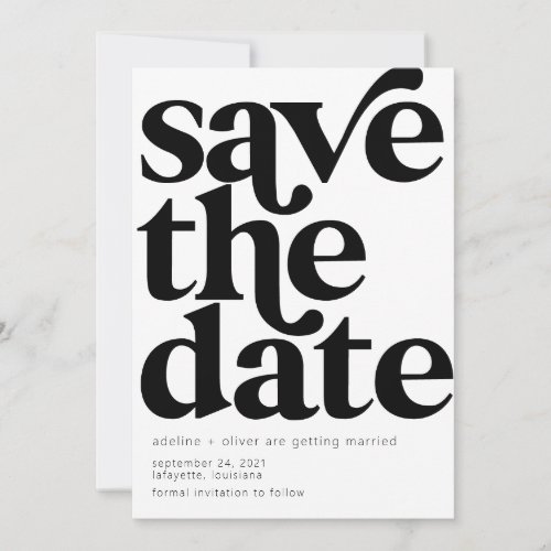 Retro Typography Save the Date Cards