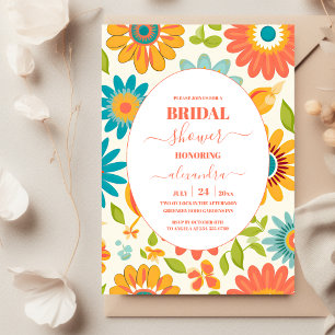 Retro Typography Summer Sun Bridal Shower Invitation