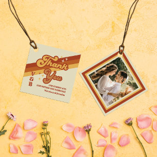 Retro Typography Summer Sun Wedding Thank You Favor Tags