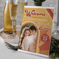 Retro Typography Sun Wedding Welcome Sign