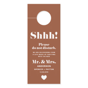 Retro Typography Terracotta Do Not Disturb Wedding Door Hanger