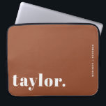 Retro Typography Terracotta Personalized Laptop Sleeve<br><div class="desc">Make your laptop stand out with this custom laptop case featuring bold retro typography. Personalize it with your name and a short phrase to create a design that is completely your own. Choose from a range of colors to suit your style or workspace. Great for school, work, or travel, this...</div>