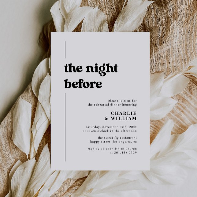 Retro Typography The Night Before Rehearsal Dinner Invitation (Creator Uploaded)