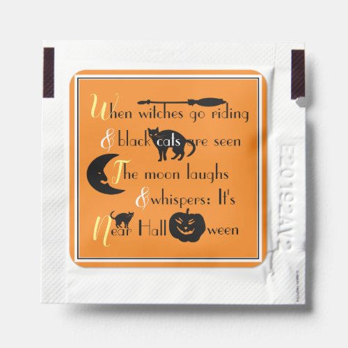 Retro Typography Traditional Halloween Poem Hand Sanitizer Packet