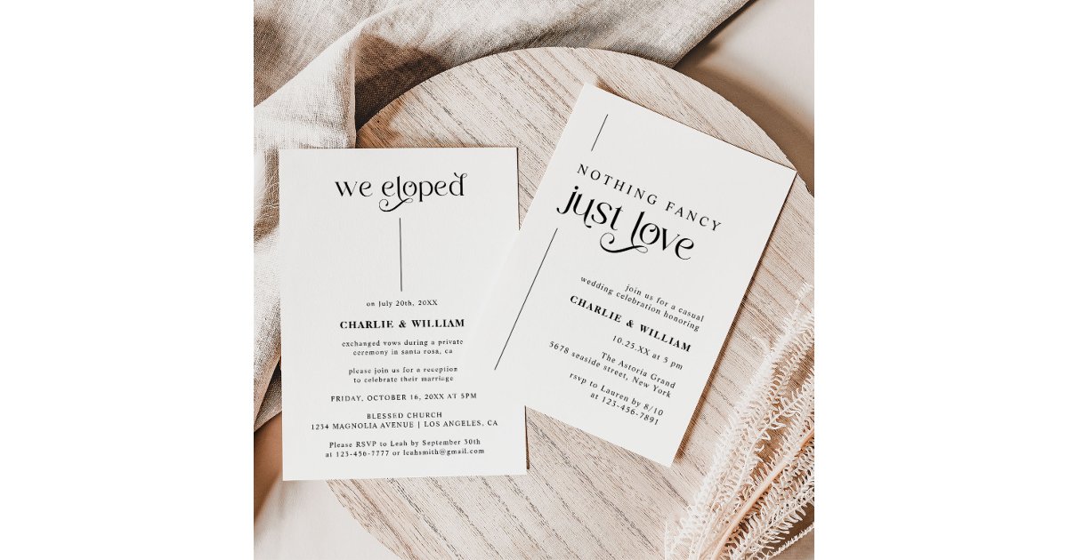 Retro Typography We Eloped Elopement Invitation