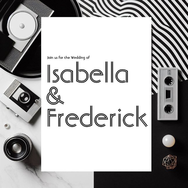 Retro Typography Wedding Invitation (Retro Typography Wedding invite)