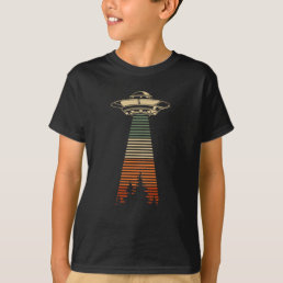 Retro UFO Abduction Forest Alien Spaceship T-Shirt