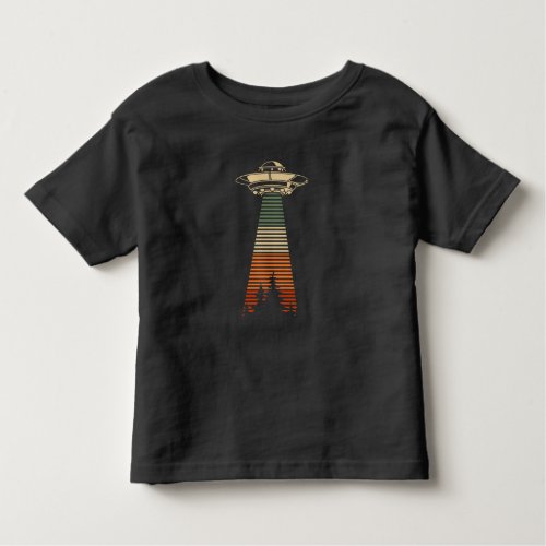 Retro UFO Abduction Forest Alien Spaceship Toddler T_shirt