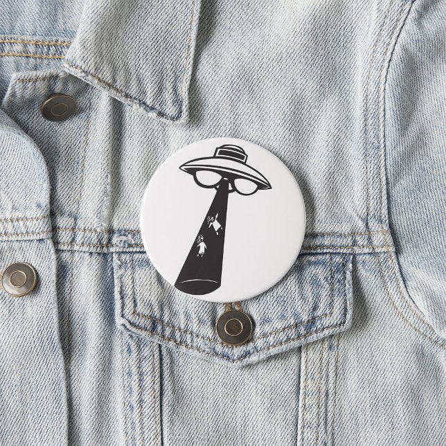 Retro UFO Abduction Graphic Alien Sci-Fi  Button (Creator Uploaded)