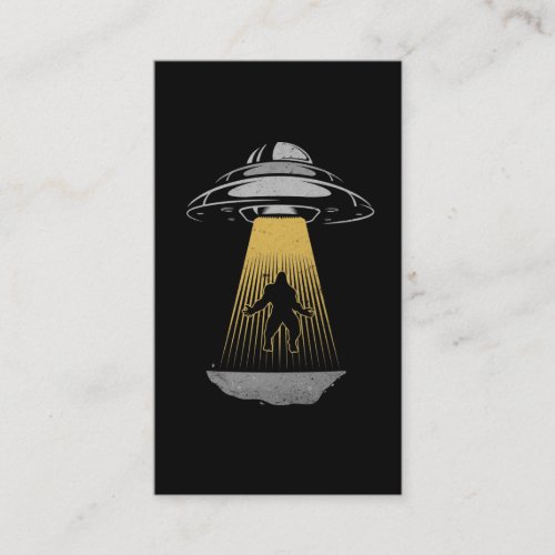 Retro UFO Alien Abduction Bigfoot Spaceship Business Card