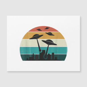 Retro UFO Attack Sunset - Cool Vintage Flying Sauc