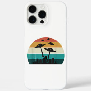 Retro UFO Attack Sunset - Cool Vintage Flying Sauc iPhone 16 Pro Max Case