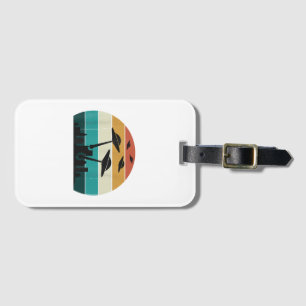Retro UFO Attack Sunset - Cool Vintage Flying Sauc Luggage Tag