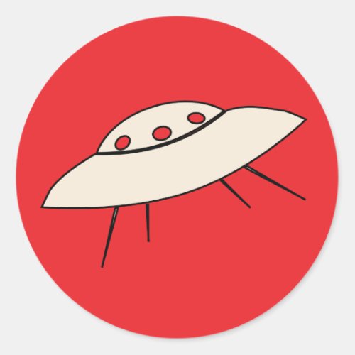 Retro UFO illustration midcentury atomic Classic Round Sticker