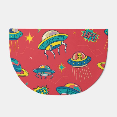 Retro UFO Space Invaders Doormat
