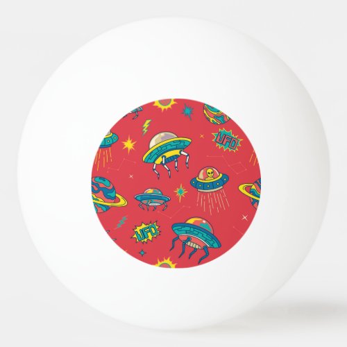 Retro UFO Space Invaders Ping Pong Ball