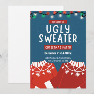 Retro Ugly Sweater Christmas Party Invitation