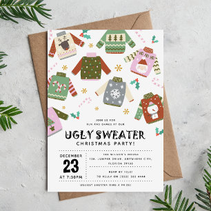 Retro Ugly Sweater Christmas Party Invitation