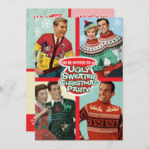 Retro Ugly Sweater Christmas Party Invitations