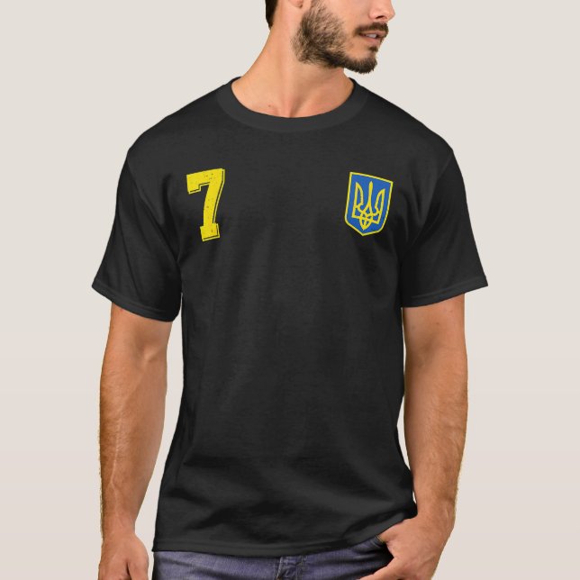 Retro Ukraine Soccer Jersey Ukrayina Football T-Shirt (Front)