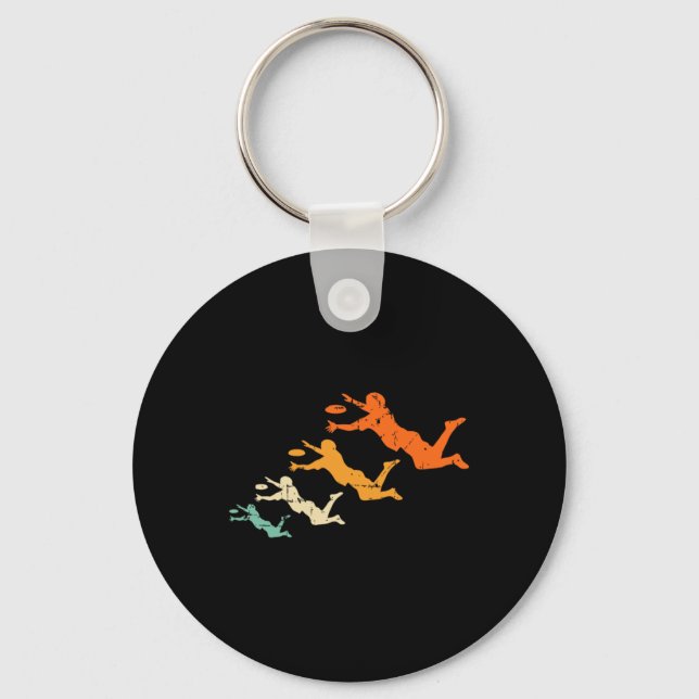 Retro Ultimate Frisbee Player Vintage Disc Ultimat Keychain (Front)