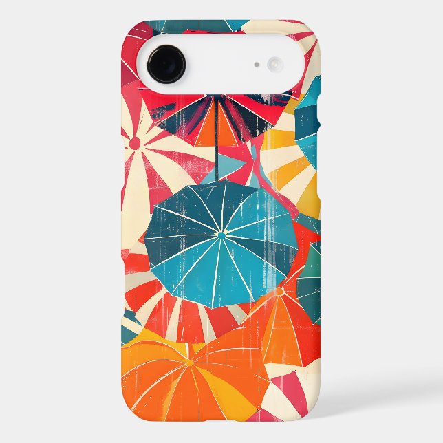 Retro Umbrella Rainy Day Pop Art Case-Mate iPhone Case (Back)