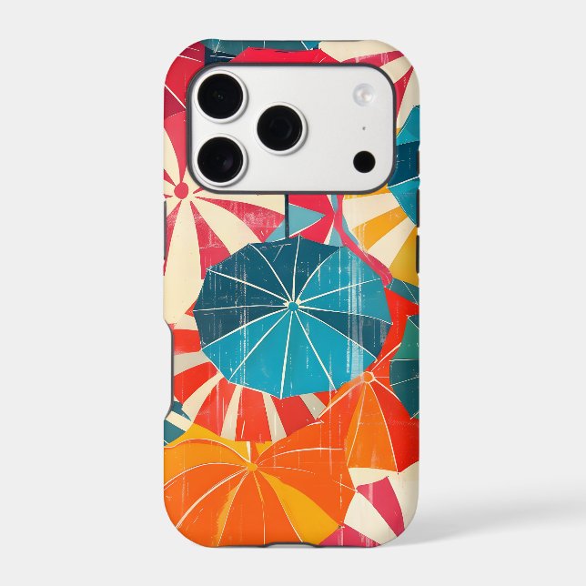 Retro Umbrella Rainy Day Pop Art Case-Mate iPhone Case (Back)