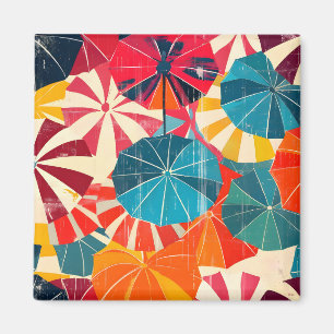 Retro Umbrella Rainy Day Pop Art Magnet