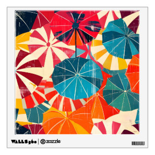 Retro Umbrella Rainy Day Pop Art Wall Decal
