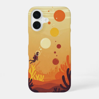 Retro Underwater Bubbles iPhone 16 Case