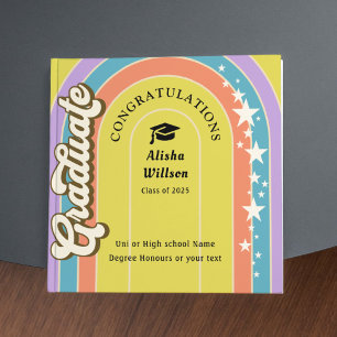 Retro Uni Grad congratulation photo square Holiday Card