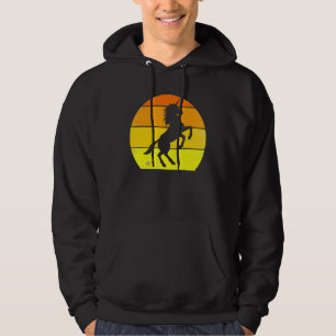 Retro Unicorn Vintage Unicorn Silhouette Wolf Anim Hoodie
