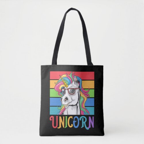 Retro Unicorn with Sunglasses_gift for unicorn Tote Bag