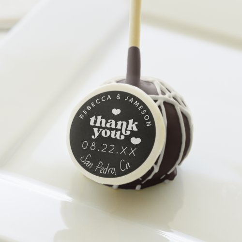 Retro Union Black and White Wedding Thank You Cake Pops