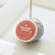 Retro Union Coral Red Wedding Thank You Cake Pops at Zazzle