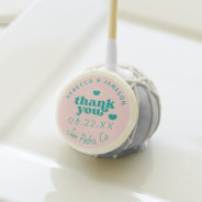 Retro Union Pink And Teal Wedding Thank You Cake Pops at Zazzle