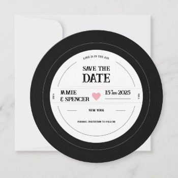 Retro Unique Vinyl Record Wedding Save The Date by SleepyKoala at Zazzle