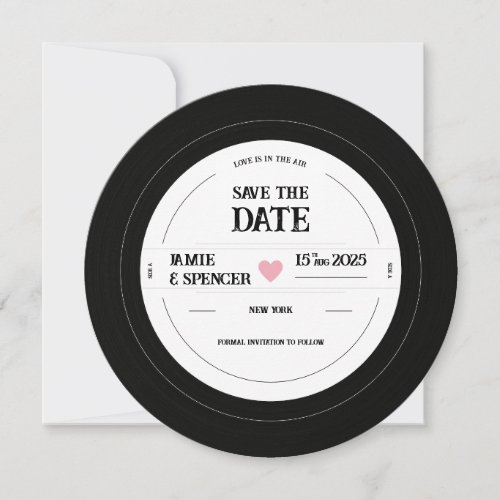 Retro Unique Vinyl Record Wedding Save the Date