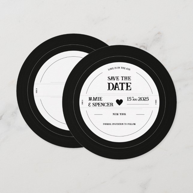 Retro Unique Vinyl Record Wedding Save the Date Invitation | Zazzle