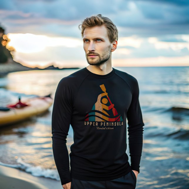 Retro Upper Peninsula Kayaking T-Shirt (Creator Uploaded)