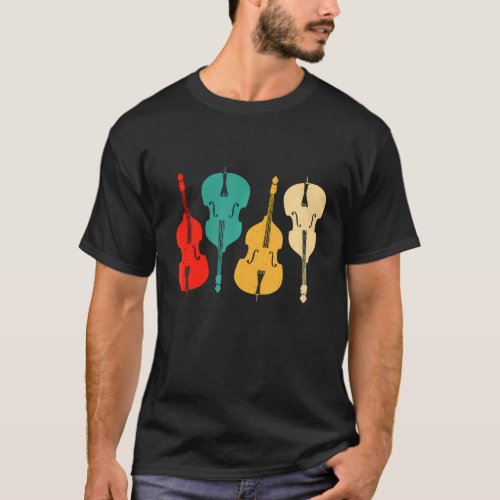 Retro Upright Bass tring Double Bass Vintage T_Shirt