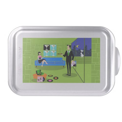 Retro Urban Cartoon Couple Cake Pan