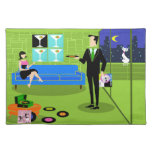 Retro Urban Cartoon Couple Placemat