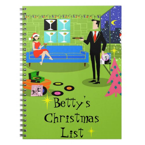 Retro Urban Christmas Couple Notebook