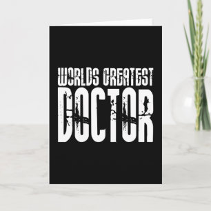 Retro Urban Cool Doctors : World's Greatest Doctor Letterpress Thank You Card