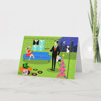 Retro Urban Couple Christmas Card